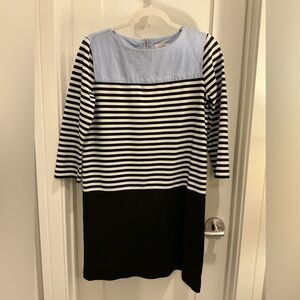 LOFT Blue and Striped Dress